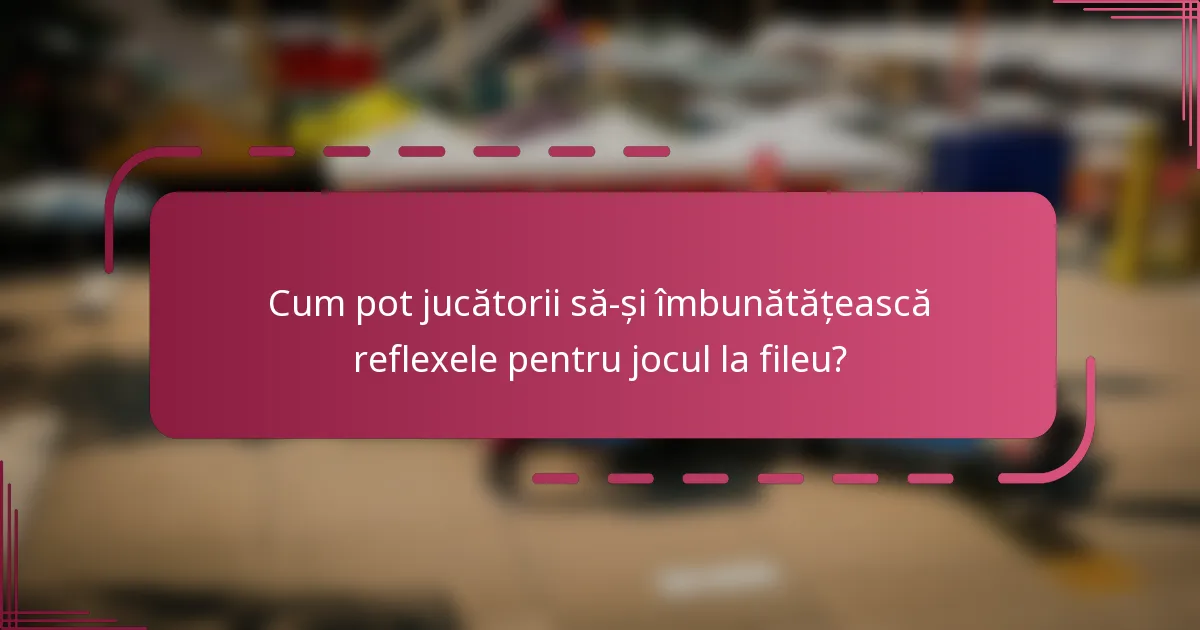 Cum pot jucătorii să-și îmbunătățească reflexele pentru jocul la fileu?