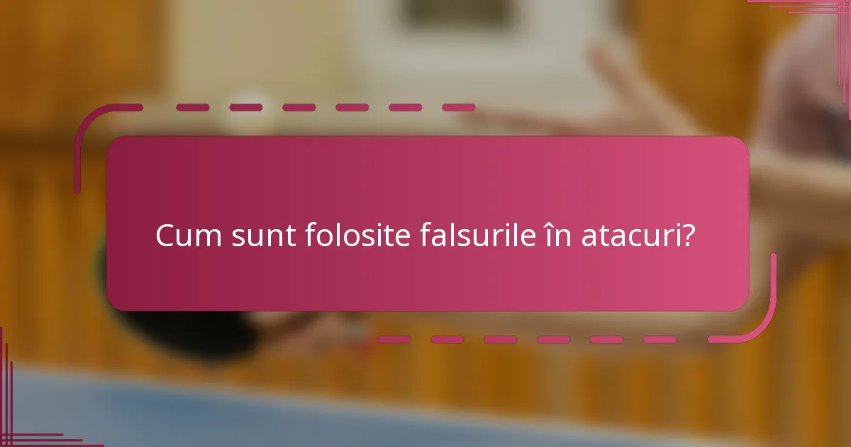 Cum sunt folosite falsurile în atacuri?