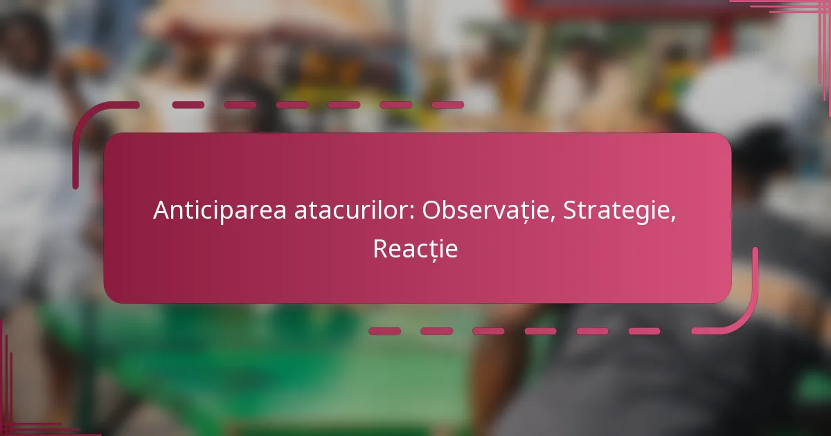 Anticiparea atacurilor: Observație, Strategie, Reacție