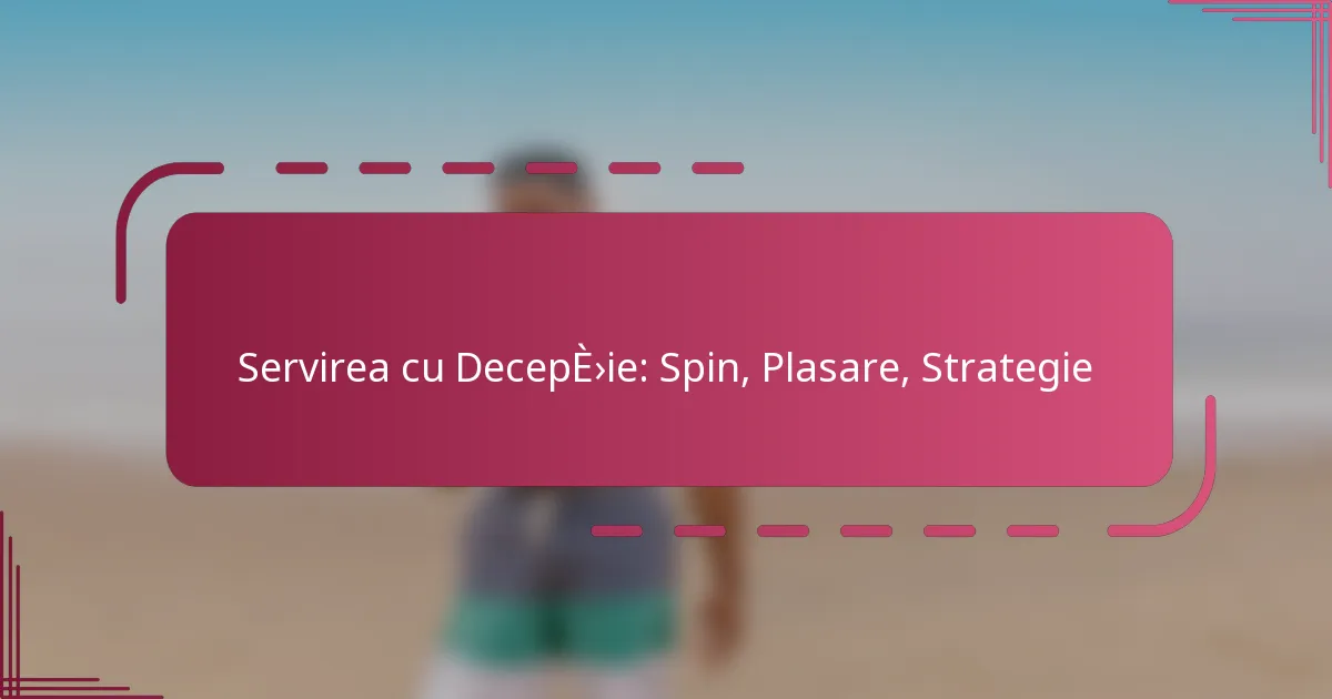 Servirea cu Decepție: Spin, Plasare, Strategie
