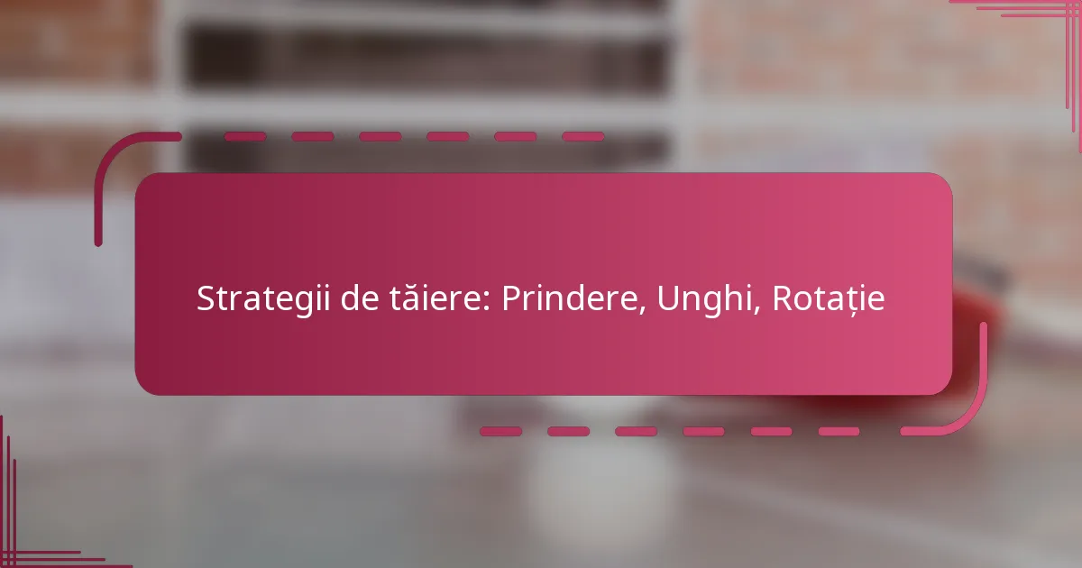 Strategii de tăiere: Prindere, Unghi, Rotație