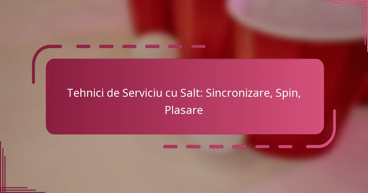 Tehnici de Serviciu cu Salt: Sincronizare, Spin, Plasare