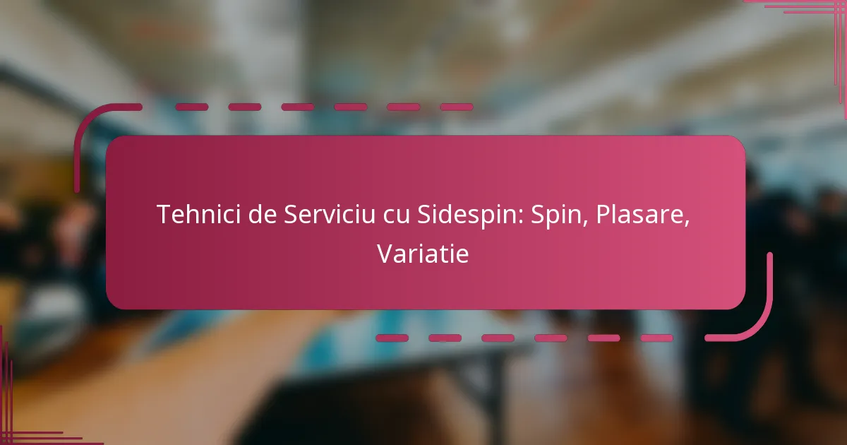Tehnici de Serviciu cu Sidespin: Spin, Plasare, Variatie